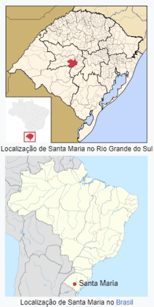 Imagem da localização geográfica de Santa Maria.